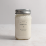 Pumpkin Spice - Soy Wax Mason Jar Candle: 16 oz