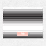 (Copy) Black + White Stripe Blank Folded Note Stationery