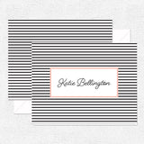 (Copy) Black + White Stripe Blank Folded Note Stationery