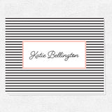 (Copy) Black + White Stripe Blank Folded Note Stationery
