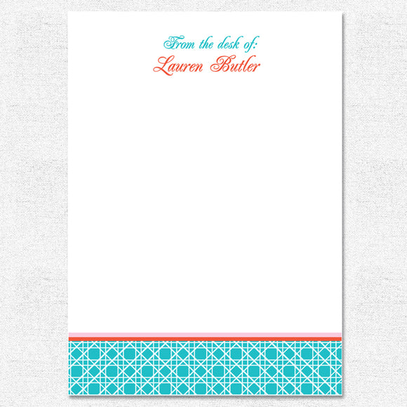 Teal Caning Notepad