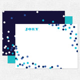 Blue Confetti Stationery