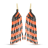 Sale - Long Game Day Earrings: Blue/White