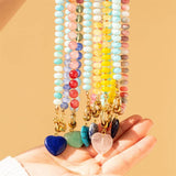Natural Stone Semi-Precious Glass Mixed Necklace | 40NK9702: Rsoe Quartz