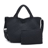 Sky's The Limit - Medium Woven Neoprene Tote: Black Nude