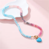 Natural Stone Semi-Precious Glass Mixed Necklace | 40NK9702: Rsoe Quartz