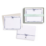 Navy Bow Flat Notecard Set, 8 Cards & Envelopes