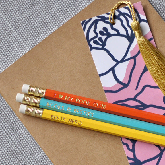 Set of Three Pencils and a Bookmark: Book Club
