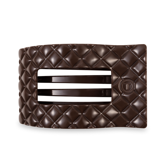 Flat Rectangle Hair Clip | Large | Truly Taupe Quilted