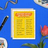 Birthday Checklist Birthday Card