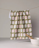 Flower Tiles Tea Towel - Mahjong: Green