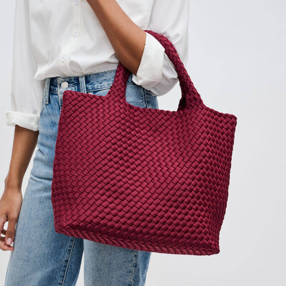 Sky's The Limit - Medium Woven Neoprene Tote: Wine