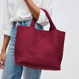 Sky's The Limit - Medium Woven Neoprene Tote: Nude