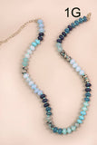 NATURAL AGATE GLASS SEMI PRECIOUS BEAD NECKLACE | 80N896: 3C