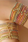 BOHO COLORFUL BALL BEADED BRACELET | 40B5223: Black