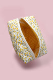 DITSY QUILTED COTTON FLORAL COSMETIC POUCH BAG | 40P557: Yellow