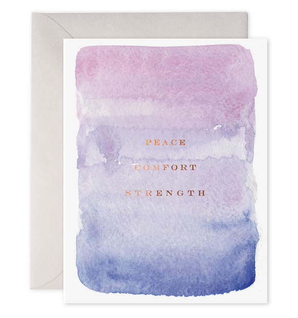 Peace Comfort Strength | Sympathy Condolence Support Card: 4.25 X 5.5 INCHES