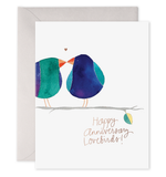 Lovebirds Anniversary Greeting Card: 4.25 X 5.5 INCHES