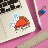 Chicago Style Pizza Slice Die Cut Sticker