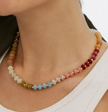 Natural Stone Semi-Precious Glass Mixed Necklace | 40NK9694: A