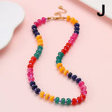 Natural Stone Semi-Precious Glass Mixed Necklace | 40NK9694: A