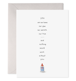 Glue Greeting Card: 4.25 X 5.5 INCHES
