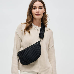 Ethereal - Woven Neoprene Crossbody Bag: Black