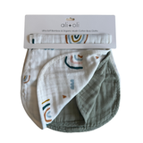 Rainbow/Apple | Bamboo Muslin Burp Cloth Set 2-Pack