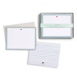 Scalloped Heart Flat Notecard Set, 8 Cards & Envelopes
