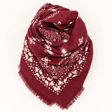 Paisley Print Oversized Square Scarf | 40SC749: BROWN
