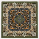 Vintage Botanical Floral Paisley Square Scarf | 80SC3105: GREEN