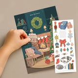 Sticker Scene Card - Cozy Fireplace