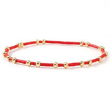 BOHO COLORFUL BALL BEADED BRACELET | 40B5178: LIME