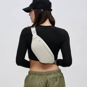 Aim High  Woven Neoprene Belt Bag: Bone