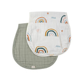 Rainbow/Apple | Bamboo Muslin Burp Cloth Set 2-Pack