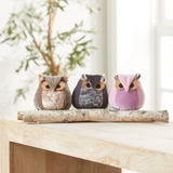 Whimsical velvet owls,  charming owl enthusiastic, unique: Burgundy Owl