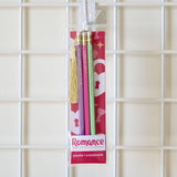 Set of Three Pencils and a Bookmark: Romance