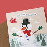 Sticker Scene Card - Build a Snowman