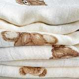 Teddy Bear Bamboo Muslin Swaddle Baby Blanket