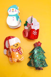 CHRISTMAS TREE SANTA SNOWMAN HAIR CLAW CLIPS | 40H939: SNOWMAN