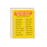 Birthday Checklist Birthday Card