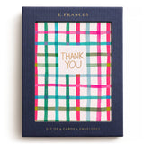 Happy Plaid Thank You Boxed Card Set, Set of 6