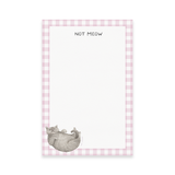 Not Meow — Sassy Cat Lovers Gingham To Do List Notepad
