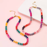 Natural Stone Semi-Precious Glass Mixed Necklace | 40NK9694: A
