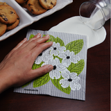 Dogwood on Grey Swedish Dishcloth