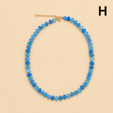 Natural Stone Semi-Precious Glass Mixed Necklace | 40NK9694: A
