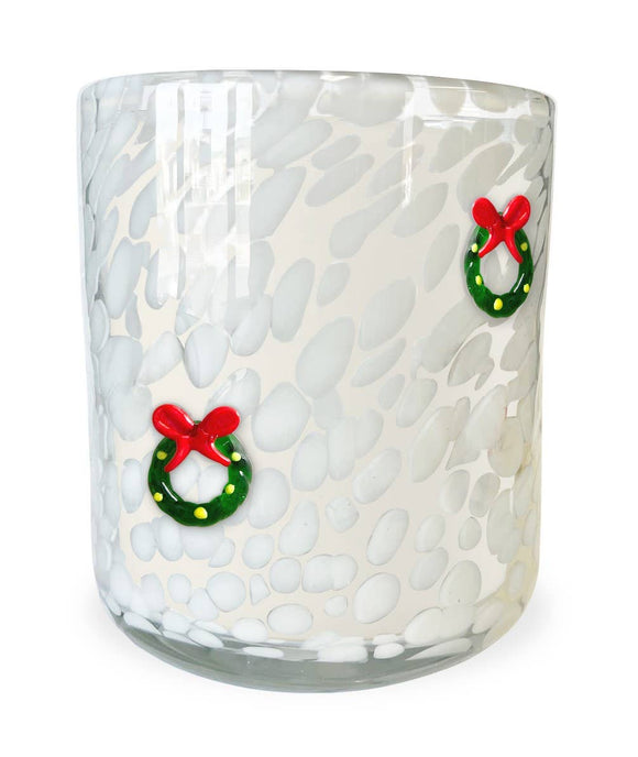Mistletoe Wreath Holiday Confetti Icon 12oz Candle