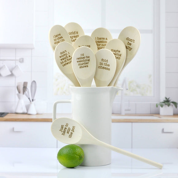 Wooden Spoons With Funny Phrases - Full Set for Kitchen: I have no idea what i'm doing
