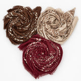 Paisley Print Oversized Square Scarf | 40SC749: BROWN