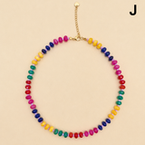 Natural Stone Semi-Precious Glass Mixed Necklace | 40NK9694: A